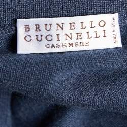 Pre Owned Brunello Cucinelli Dark Grey Cashmere Button Front Cardigan XL
