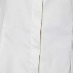 Pre Owned Brunello Cucinelli Off-White Cotton Monili Detail Long Sleeve Shirt S