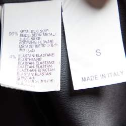 Pre Owned Brunello Cucinelli Dark Grey Silk Satin Trim Detail Tank Top S