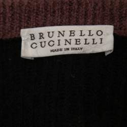 Brunello Cucinelli Multicolor Metallic Striped Pattern Knit Sweater M