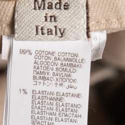 Pre Owned Brunello Cucinelli Beige Cotton Bead Trim Detail Trousers XL