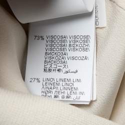 Pre Owned Brunello Cucinelli Cream Canvas Oversized Jacket Vest M