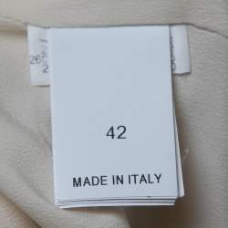 Pre Owned Brunello Cucinelli Cream Canvas Oversized Jacket Vest M