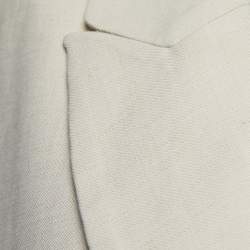 Pre Owned Brunello Cucinelli Cream Canvas Oversized Jacket Vest M