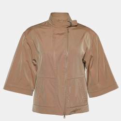 Brunello Cucinelli Bicolor Taffeta Zip Front Jacket S