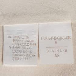 Pre Owned Brunello Cucinelli Ecru Jersey & Silk Paneled Monili Trim Tank Top S