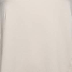Pre Owned Brunello Cucinelli Ecru Jersey & Silk Paneled Monili Trim Tank Top S