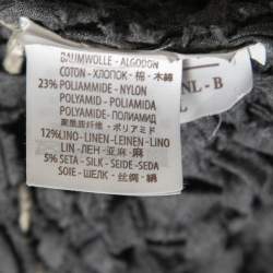 Pre Owned Brunello Cucinelli Beige Crochet Knit Sequined Asymmetric Jumper XL