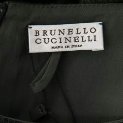 Pre Owned Brunello Cucinelli Grey Mélange Knit T-Shirt Dress L