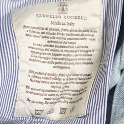Pre Owned Brunello Cucinelli Light Blue Denim Pleated Cropped Jeans S Waist 28"