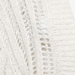 Pre Owned Brunello Cucinelli White & Cotton Knit Cardigan S