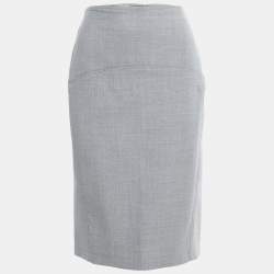 Brunello Cucinelli Grey Wool Skirt L