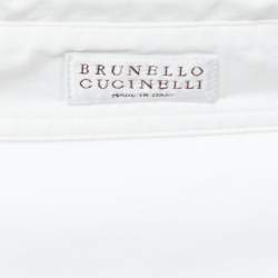 Brunello Cucinelli White Cotton Long Sleeve Button Down Shirt M