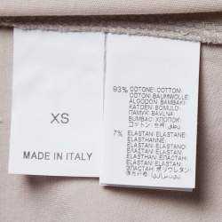 Pre Owned Brunello Cucinelli Light Grey Cotton Embellished T-Shirt XS