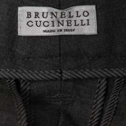 Brunello Cucinelli Grey Wool Slim Fit Trousers S