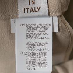 Brunello Cucinelli Beige Wool-Blend Stripe Detail Jogger Pants S