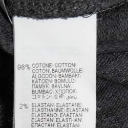 Pre Owned Brunello Cucinelli Grey Cotton Knit Embellished Jacket & Pants Set S