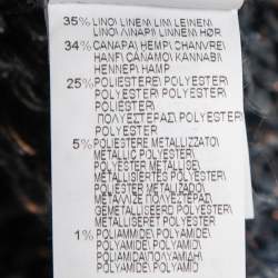 Pre Owned Brunello Cucinelli Blue Lurex Linen Knit Zip Up Cardigan L