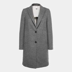 Brunello Cucinelli Grey Wool Single-Breasted Coat S
