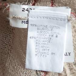 Brunello Cucinelli Beige Lurex Cotton Knit Top XL
