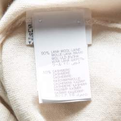 Brunello Cucinelli Light Cream Wool & Cashmere Round Neck Sweater L