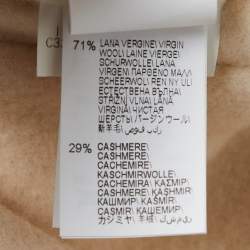 Pre Owned Brunello Cucinelli Cream Striped Wool & Cashmere Felt Coat M