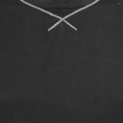 Pre Owned Brunello Cucinelli Black Cotton Beaded Trim Detail T-Shirt M