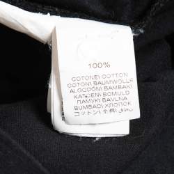 Pre Owned Brunello Cucinelli Black Cotton Beaded Trim Detail T-Shirt M