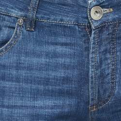 Pre Owned Brunello Cucinelli Blue Washed Denim Traditional Fit Jeans L Waist 32"