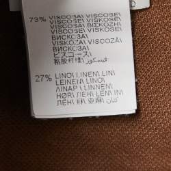 Pre Owned Brunello Cucinelli Brown Linen Blend Pleat Detailed Bermuda Shorts M