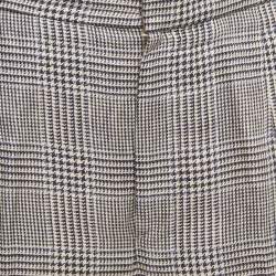 Pre Owned Brunello Cucinelli  Beige/Blue Checked Linen Wide Leg Pants M