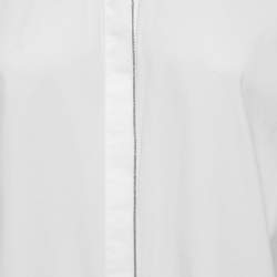Pre Owned Brunello Cucinelli White Cotton Button Front Shirt S
