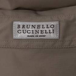 Pre Owned Brunello Cucinelli Beige Cotton Stretch Button Front Shirt XS