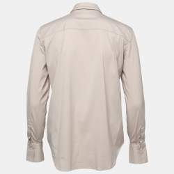 Pre Owned Brunello Cucinelli Beige Cotton Stretch Button Front Shirt XS