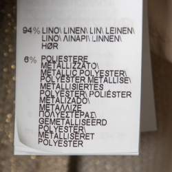 Pre Owned Brunello Cucinelli Beige/Metallic Linen Double-Breasted Blazer S