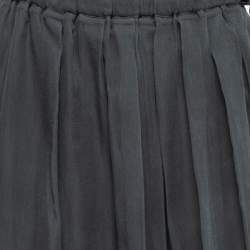 Brunello Cucinelli Grey Silk Midi Skirt S