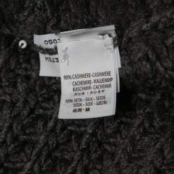 Pre Owned Brunello Cucinelli Grey Sequined Cashmere Asymmetrical Knit Top M