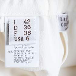 Brunello Cucinelli White Crepe High Waist Tailored Pants M