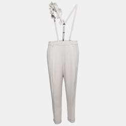 Brunello Cucinelli Light Grey Suspender Trousers M