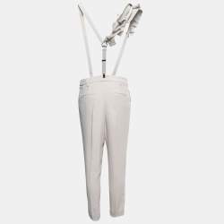 Brunello Cucinelli Light Grey Suspender Trousers M