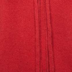 Pre Owned Brunello Cucinelli Red Cashmere V-Neck Tie Detail Sweater M