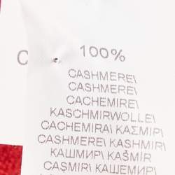 Pre Owned Brunello Cucinelli Red Cashmere V-Neck Tie Detail Sweater M