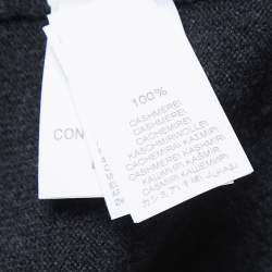 Pre Owned Brunello Cucinelli Charcoal Grey Cashmere Bead Embellished Sweater M