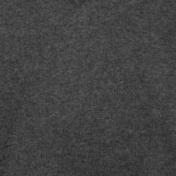 Pre Owned Brunello Cucinelli Charcoal Grey Cashmere V-Neck Sweater L