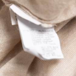 Pre Owned Brunello Cucinelli Beige Cashmere & Silk Deep V-Neck Layering Sweater XL