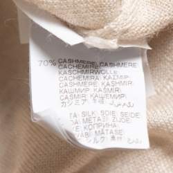 Pre Owned Brunello Cucinelli Beige Cashmere & Silk Deep V-Neck Layering Sweater XL