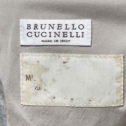 Pre Owned Brunello Cucinelli Grey Alpaca Mid-Length Coat M
