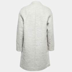 Pre Owned Brunello Cucinelli Grey Alpaca Mid-Length Coat M