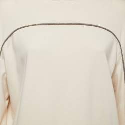 Brunello Cucinelli Cream Stretch Cotton Top & Joggers Set M