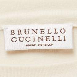 Brunello Cucinelli Cream Stretch Cotton Top & Joggers Set M